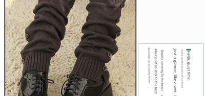 Women's Lolita Autumn Japanese-Style Wool Button Socks
