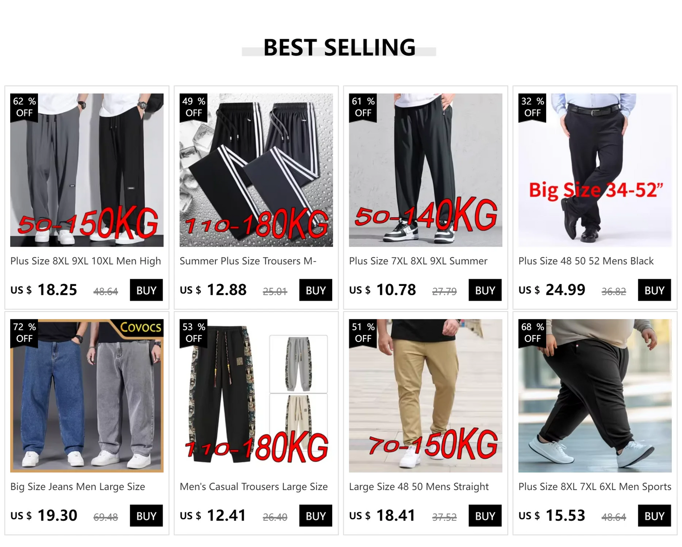Big Size Jeans Men Large Size Jumbo Long Loose Pants Plus Size Loose Jeans Men