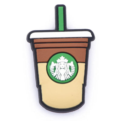 1pc Cute Cartoon Cat Coffee Cup PVC Shoe Charms Buckle Clogs Accessories for Girls Sandals Decoration Kids Gift