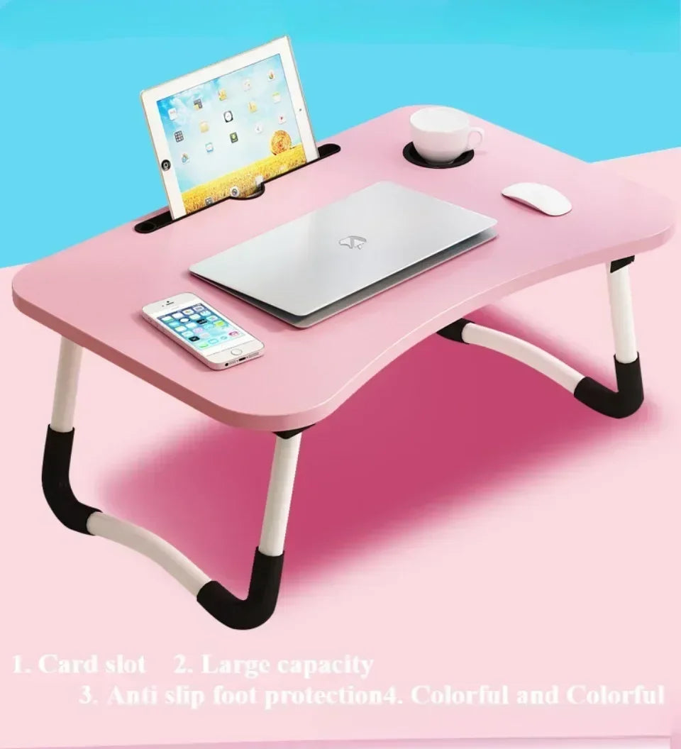 Foldable Learning Desk Convenient Computer Desk Installation Free Small Desk Anti Slip Desk Multifunctional Bed Storage Desk