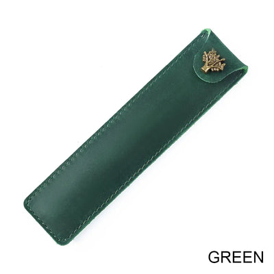 Genuine Leather Pen Case Cowhide Stationery Pencil Holder Bag Pen Pouch for Travel Notebook Journal Pen Cover