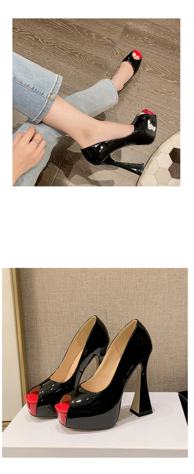 Elegant Pearl Shallow Women's Shoes 2025 Fashion Peep Toe Platform Ladies Thin High Heels Party Dress Pumps Shoes