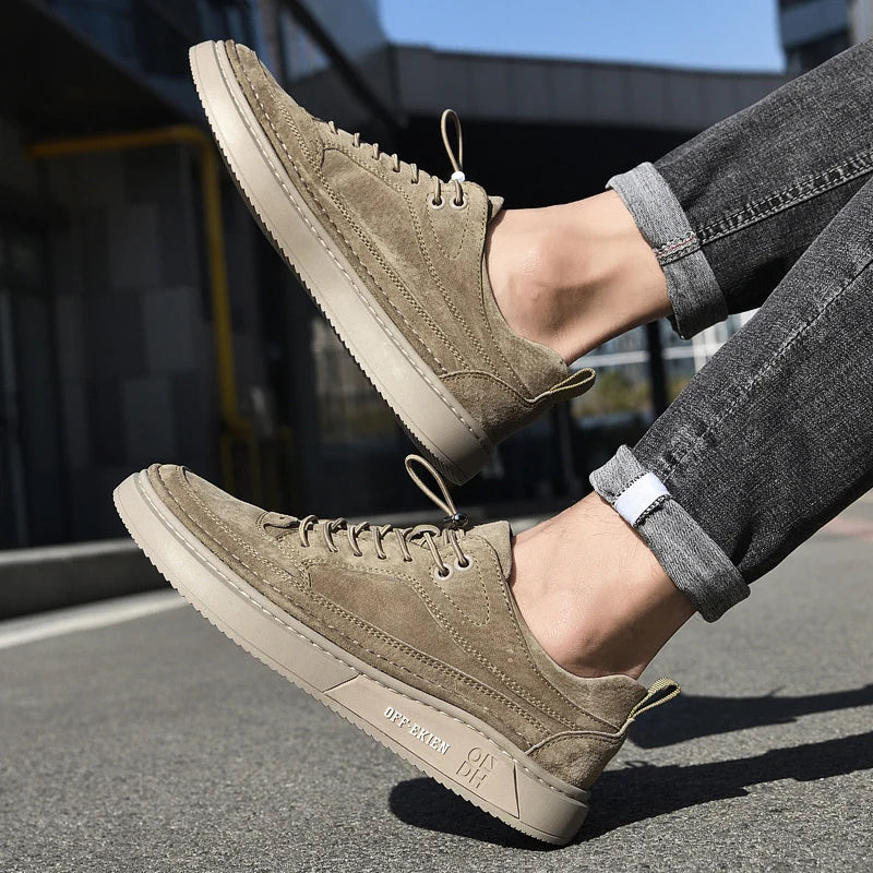 Italian Genuine Leather Casual Shoes White Oxford shoes Mens Sneakers Outdoor Walking Shoes Men's Business casual leather shoes