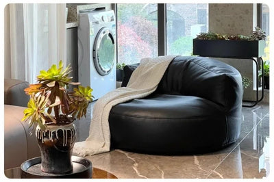 Lazy Sofas Living Room Single Sofa Modern Design Sofa for 1 Person Can Lie Down Beanbag Tatami Thickened Leather Home Furniture