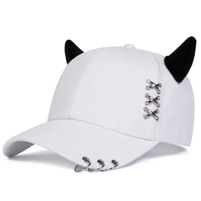 Unisex XXX Iron Ring Bull Horn Personality Baseball Caps Spring Autumn Outdoor Adjustable Casual Hats Sunscreen Hat
