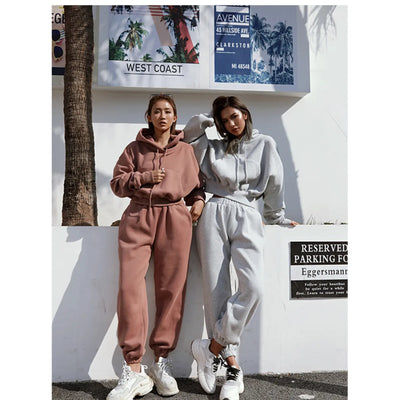 2024 Autumn Winter Women's New Long Sleeved Hat Casual Sweater Coat Women's Sports Set
