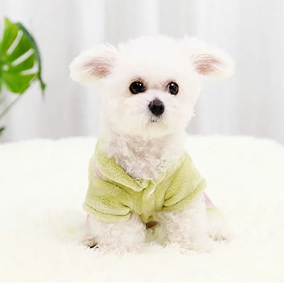 Soft Warm Dog Jumpsuits Pet Dog Coat for Small Dog Flower Pattern Puppy Pajamas Luxury Cat Jumpsuits Pet Jacket Coat Dog Clothes