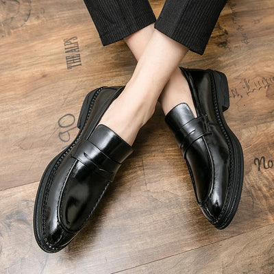 Premium Silver Business Shoes Men's Oxford Shoes Leather Brand Loafers Slip On High Quality Wedding Shoes Soft Sole Dress Shoes