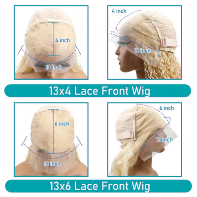 13x4 13x6 HD Transparent Full Lace Frontal Wigs 613 Blonde Colored Straight Human Hair Wig Lace Front Wigs For Women 46 Inches