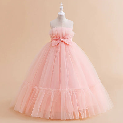 Formal A-line Party Dress For Girls Children Costume Sleeveless Princess Dresses Girl Dress Elegant Lace Wedding Gown