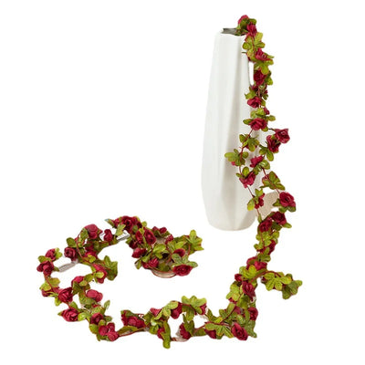 250CM Rose Artificial Flowers Christmas Garland for Home Room Wedding Decoration Spring Autumn Garden Arch DIY Fake Plant Vine