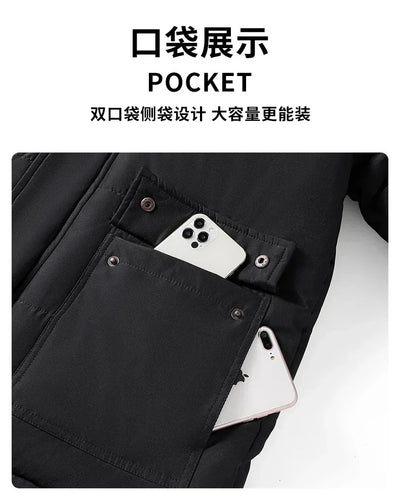 Male Fur Trench Overcoat Coats Parka Men's Warm Hooded Loose Parkas Men's Plus Velvet Casual Fashion Brand Thick Winter Parkas