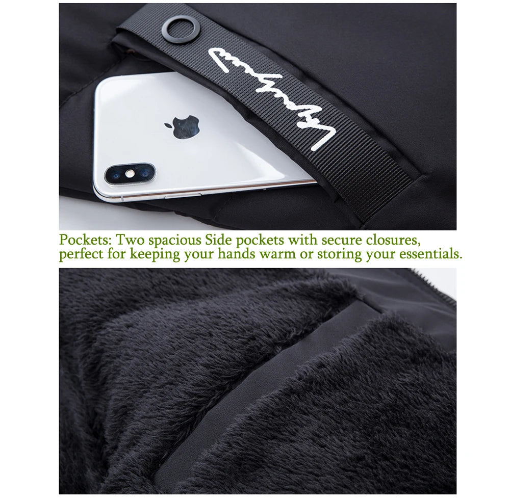 DIMUSI Winter Men's Long Jacket Fashion Men Fur Collar Thermal Classic Coats Casual Warm Windbreaker Padded Jackets Men Clothing