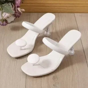 Women Slippers Outdoor Luxury Party Shoes Women 2025 New Summer High Heels Sandals Designer Slippers High Heels Slides Women