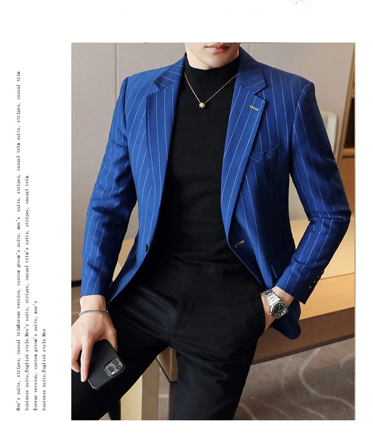 2024 Slim Fit Men's Wedding Casual Suit High-End All-in-One Handsome Two Button Fashion Boutique Single West Coat S-5XL