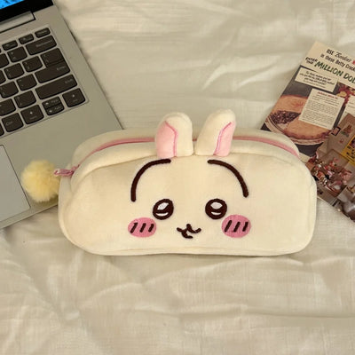 Chiikawa Pencil Case Usagi Hachiware Plush Office School Stationery Pen Bag Portable Cosmetic Bag Girl Boy Students Gifts