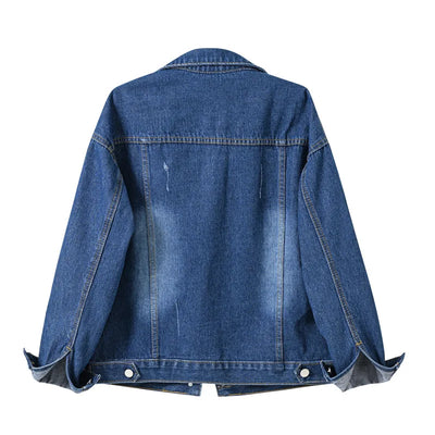Women's Denim Jacket Spring Autumn Short Coat Pink Jean Jackets Casual Tops Purple Yellow White Loose Tops Lady Outerwear KW02