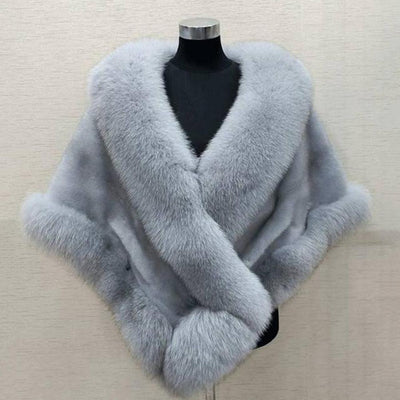 Luxury Fur Women Poncho Fluffy Shawl Fur Evening Dress Shawl Wedding Banquet Shawl Dress Shawl Plush Cape Coat Women Jackets