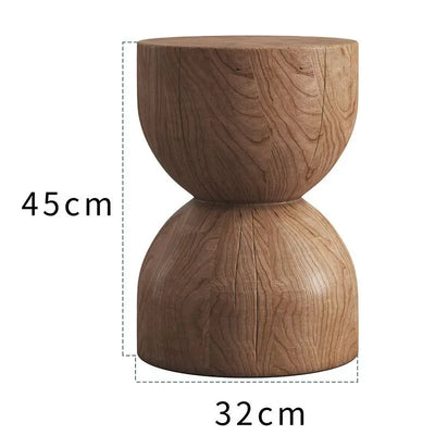 Solid Wood Stump Stool Rustic Wooden Pier Side Table Nordic Round Log Seat Boho Home Decor Accent Creative Living Room Footrest