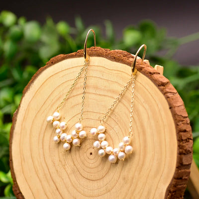 925 Sterling Silver Colorful Tassel Fresh Water Pearl Hoop Earrings Original Design Handmade Womans Luxe Jewelry GE0904