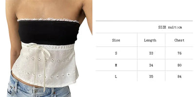 Xingqing y2k Off Shoulder Top Women Fairy Grunge Clothes Summer Sleeveless Lace Trim Patchwork Strapless Tshirt 2000s Streetwear