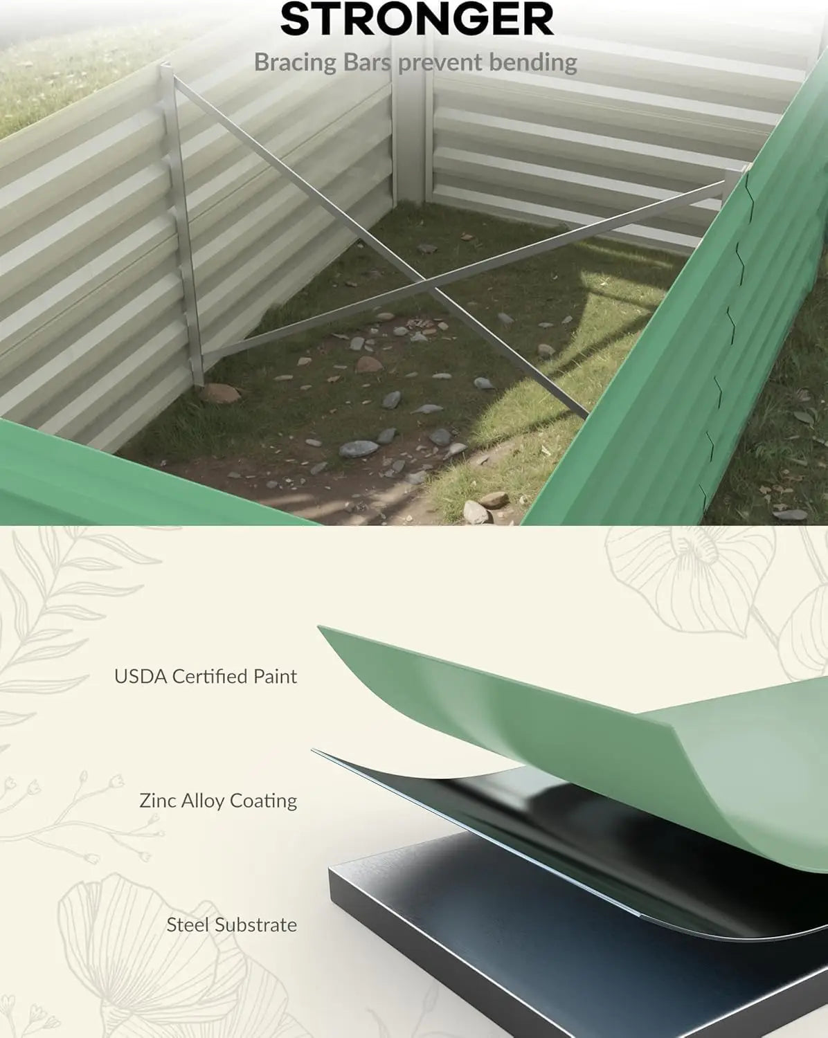 6x3x2 8x4x2ft Galvanized Raised Garden Bed Deep Root Planter Box for Vegetables Flowers Herbs-Large Metal Raised Garden Bed Kit