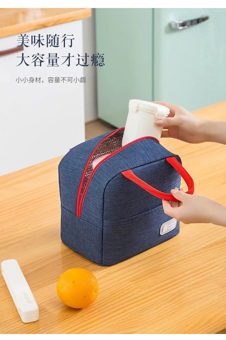 Functional Pattern Cooler Lunch Box Portable Insulated Canvas Lunch Bag Thermal Food Picnic Lunch Bags For Women Kids
