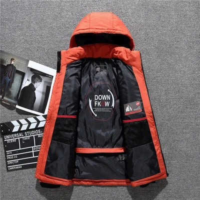 Men's Winter Parkas Hood Thick Warm Waterproof Jackets New Top Male Winter Jacket White Duck Down Parka Casual Goose Feather