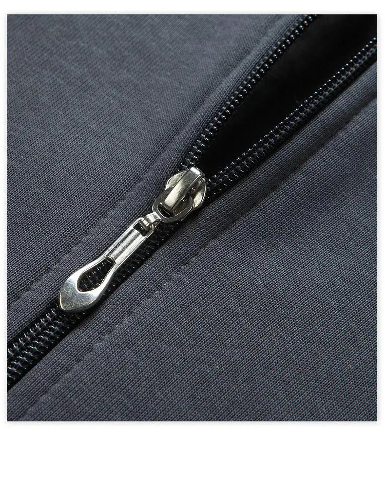 Blue Hoodies Women Sweatshirt Spring Autumn Zipper Coat Pocket Hooded New Loose Solid Color Jacket Trend Handsome Men Tops