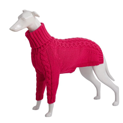 Turtleneck Twist Knitted Sweater for Dogs, Italian Greyhound Whippet, Warm Dog Coat, Dog's Winter Clothing