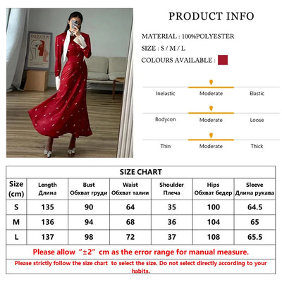 Clacive Fashion Loose Print Women's Dress Elegant Lapel Long Sleeve Ankle Length Dresses Casual Classic High Waist Female Dress