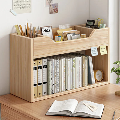Wooden Bookshelf Rack Desk Filing Holder Organizer Tabletop Bookcase Furniture