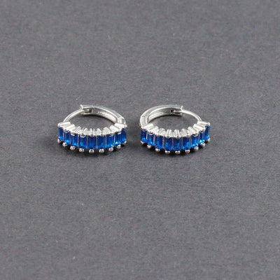 Fashion Multicolor Zircon Crystal Small Hoop Earrings Women Stainless Steel Flower Square Cartilage Earring Piercing Jewelry