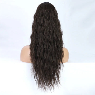 Curly Wavy Drawstring Ponytail Extension Long Clip In Ponytail Hair Extensions for Black Women Blonde Synthetic Fake Hairpieces