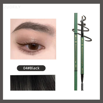 2 In1 Fine Triangle Eyebrow Pencil Eyebrow Brush Long Lasting Waterproof Sweatproof Ultra Precise Brow Definer Eye Brow Makeup
