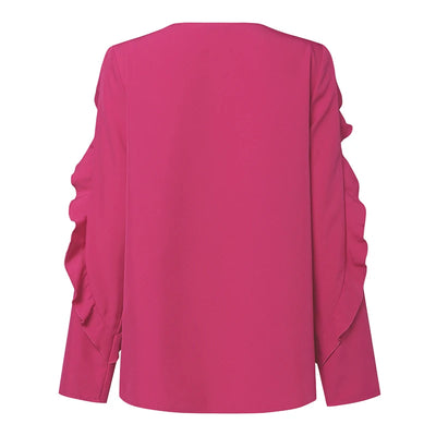 Plus Size 5XL VONDA Autumn Elegant Solid Blouse Fashion Top Women 2024 Ruffled Long Sleeve Hollow Out Casual Loose Shirts Blusas