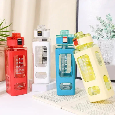 700ml Sports Water Bottle Portable Sippy Cup Suitable for Outdoor Sports Cycling Straw Water Cup Plastic Travel Tea Juice Cup