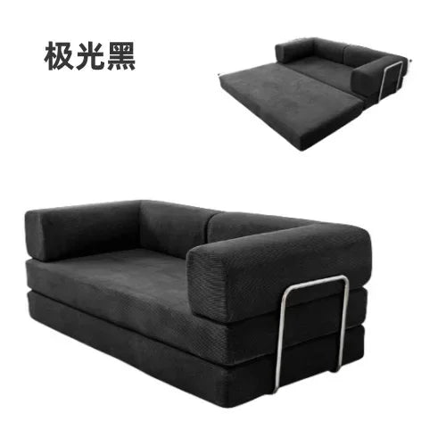 Italian Compressed Soft Sofa Convenient Minimalist Retro Corduroy Sofa Bed Foldable Washable Customizable for Living Room