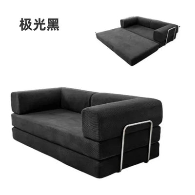 Italian Compressed Soft Sofa Convenient Minimalist Retro Corduroy Sofa Bed Foldable Washable Customizable for Living Room