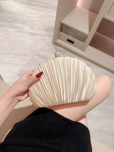 New Shell Evening Bag Cheongsam Diamond Clutch Bag Chain Bag Evening Dress Bag Pleated Bag Banquet Bag