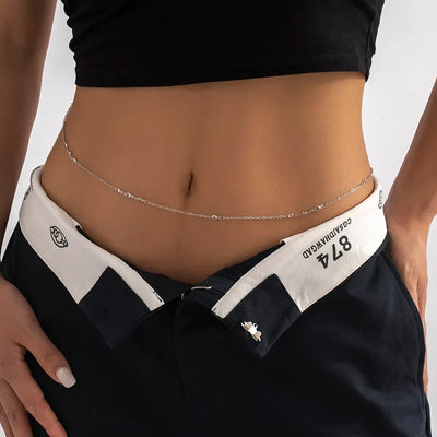 New Double-layer Rhinestone Tassel Waist Chain Women's Beach Fashion Crystal Body Chain Waist Accessory 2025 Bikini Accessories