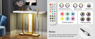 Modern Console Table, Entrance Table, Foyer Table for Entrance, Living Room, Hallway(without light strip)