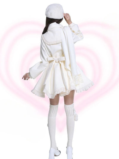 Japanese Kawaii Lolita Lace Patchwork Sweet Dress Coat Women Y2k Aesthetic Contrast Color Dresses Single Breasted Party Vestidos