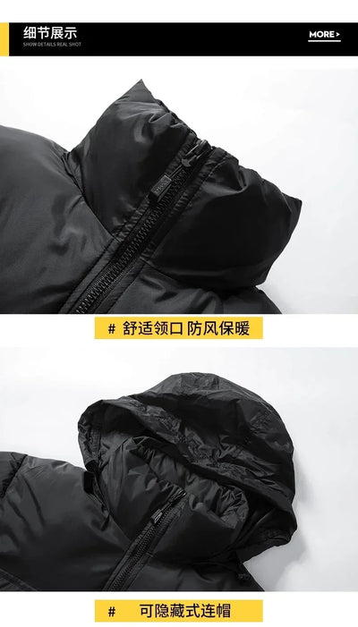 Jacket Male Overcoat Outwear Plus Size 4XL Winter Men Casual Windproof Padded Duck Down Parkas Coat Man Thick Stand Collar Parka
