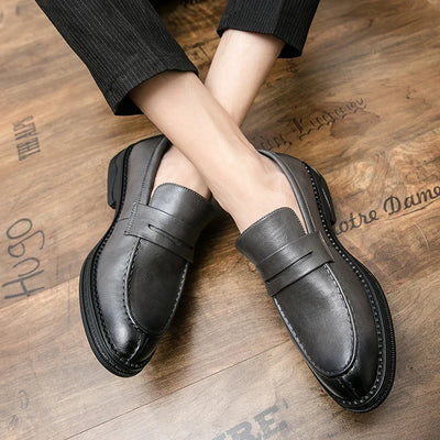 Premium Silver Business Shoes Men's Oxford Shoes Leather Brand Loafers Slip On High Quality Wedding Shoes Soft Sole Dress Shoes