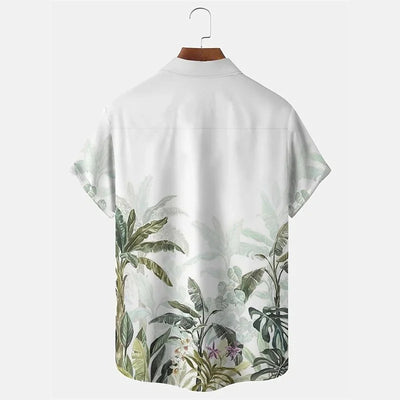 2023 solid color summer shirt men's Hawaiian shirt casual fashion street short sleeve beach holiday party men's pocket shirt 5XL