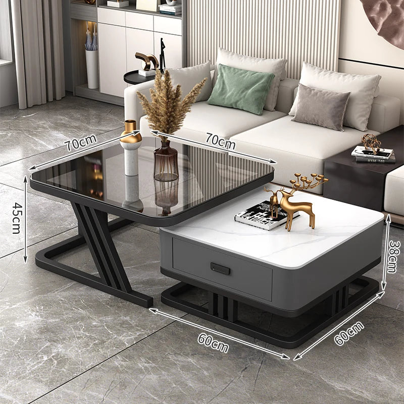 Nordic Aesthetic Coffee Table Living Room Light Luxury Designer Clear Unique Side Table Modern Simple Mesas Bajas Furniture