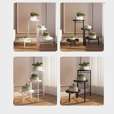 Foldable Corner Plant Stand Indoor Outdoor Tiered Plant Shelf Foldable Flower Holder Display Rack for Garden Patio Balcony