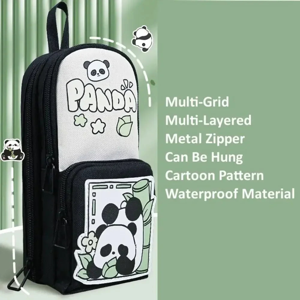 3Layer 6 Pockets Large Capacity Schoolbag shape Pencil Case Pencil Bag Aesthetic Stationery Holder Bag Girls Zipper Pencil Pouch