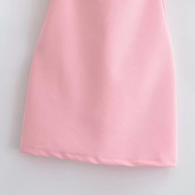 TRAF 2025 Womens Dresses Pink Slip Mini Dress Woman Summer Backless Short Dresses for Women Hollow Out Casual Women's Dresses